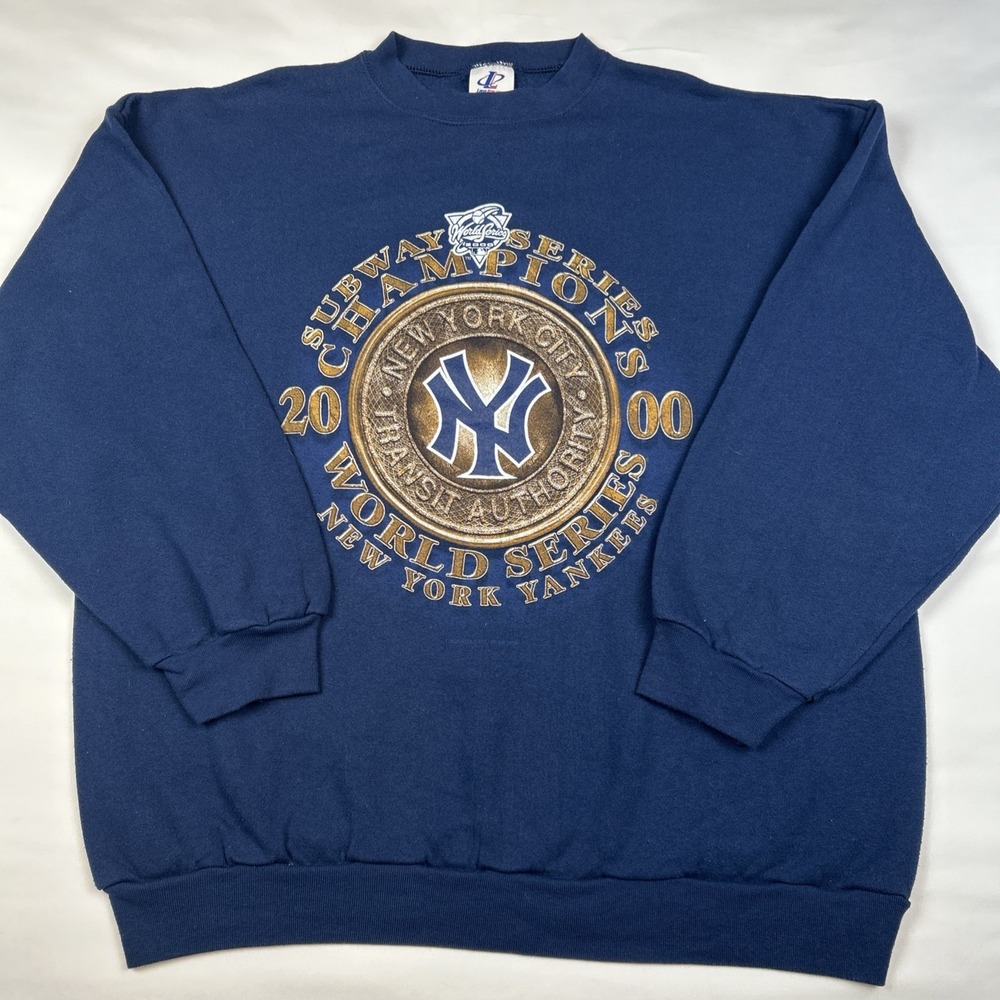 2000 Subway Series Yankees Champions World Series Sweatshirt 2XL Crewneck Blue